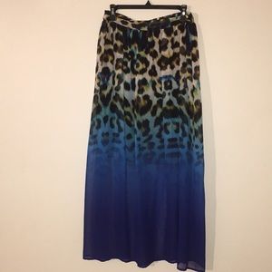 Worthington Cheetah Print Maxi Skirt Lined to Knee